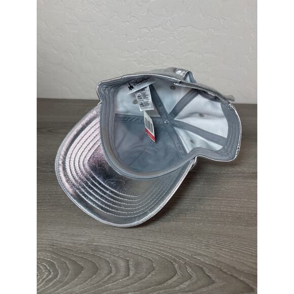 Mickey Mouse DIsneyland Silver Metallic Adjustable Unisex Baseball Cap Hat- NWT - Picture 4 of 5